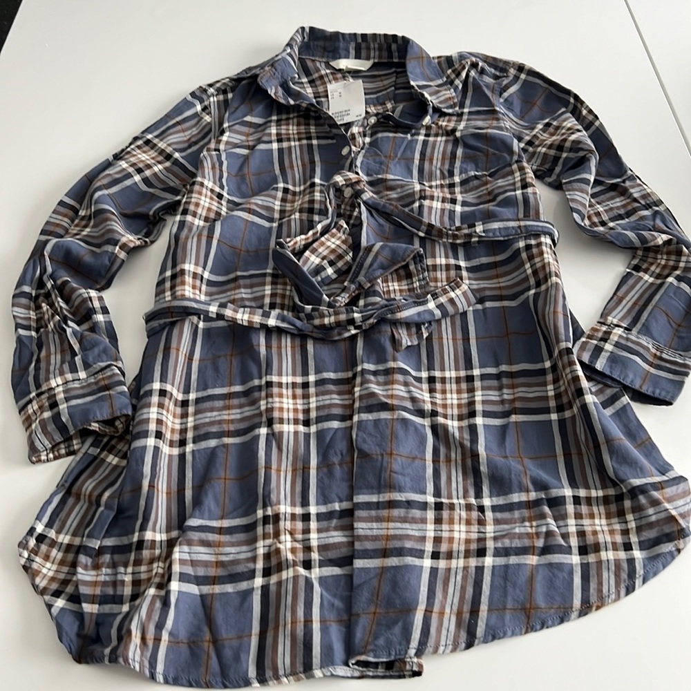H&M maternity plaid shirt